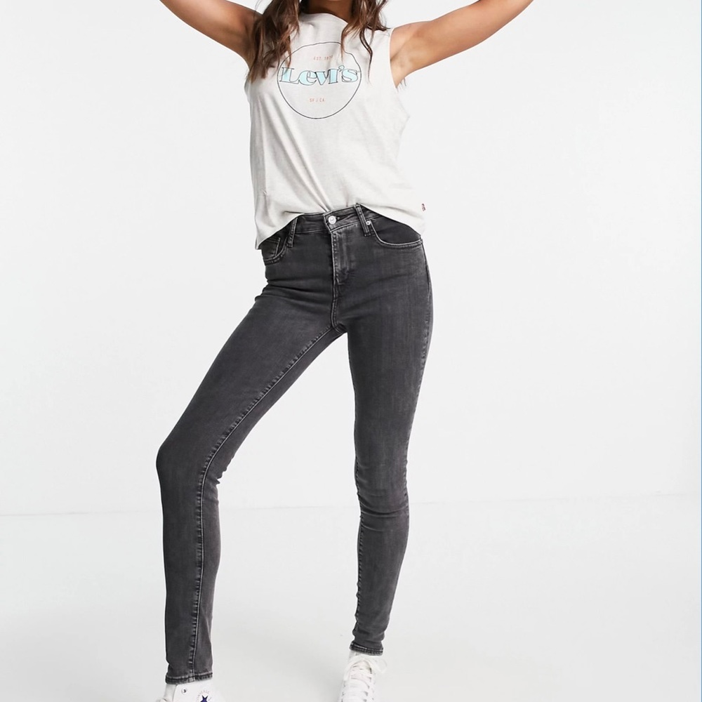 Levi’s 721 High Rise Black Washed Plus Size Skinny Jeans Size 18W NWT
